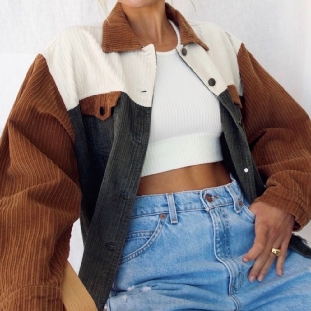 Vintage Boyfriend’s Corduroy Color Block Jacket